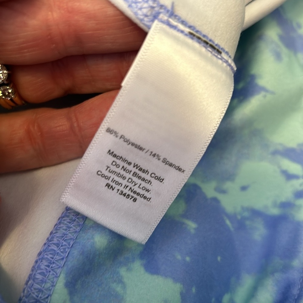Vineyard Vines Light Blue and Green Tie Dye Performance Leggings - Size S - Picture 7 of 9